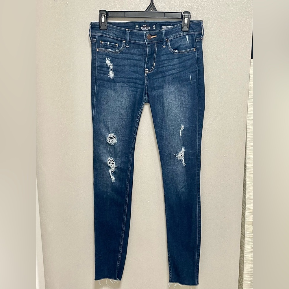 Hollister Low Rise Super Skinny Jeans with Distressed Details